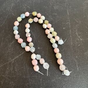 Unbranded 1.5" Pastel Faceted Glass Beads 2 Strands New